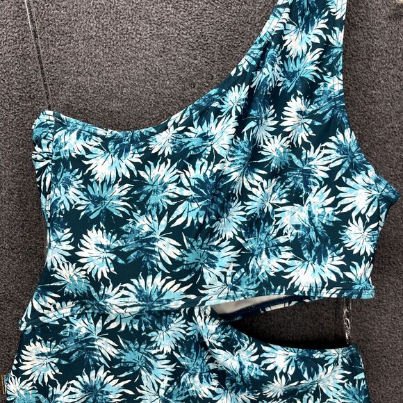 MICHAEL KORS One Piece Swimsuit 440 Turquoise Floral Print Size 10 MRSP $118 - Picture 11 of 14